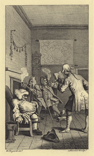 Scene from Tristram Shandy by Laurence Sterne by Simon Francois after Ravenet